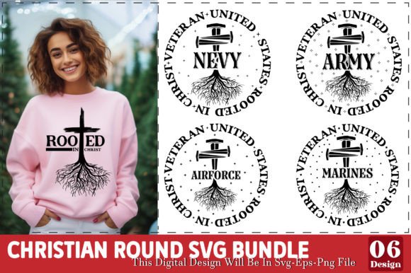 Christian Round Svg Bundle: Graphics & T-Shirt Designs