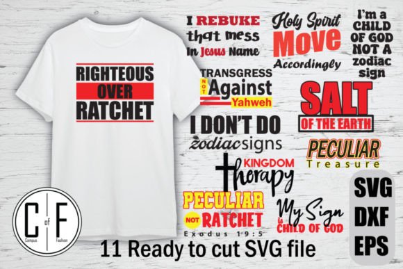 Christian T-shirt Quotes SVG Cutfile Graphics
