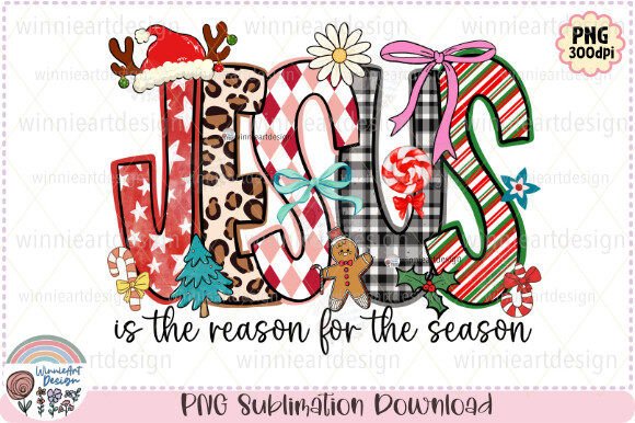 Jesus is the Reason Christmas Doodle Graphics