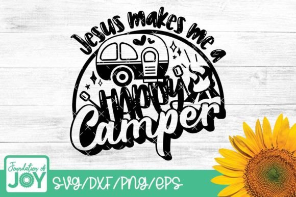 Jesus Makes Me a Happy Camper Graphics & T-Shirt Designs