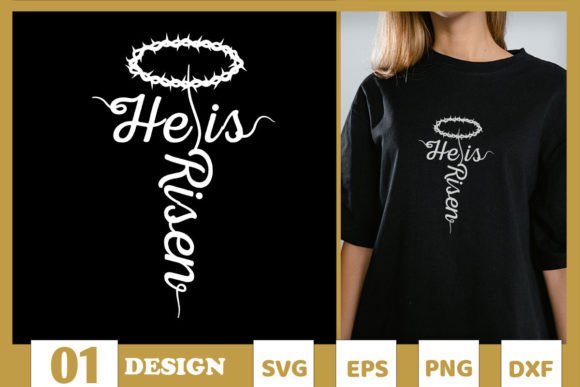 Risen Cross Easter Graphics & T-Shirt Designs