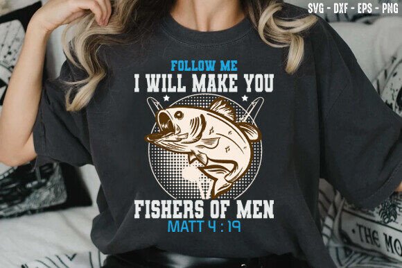 Vintage Fishers of Men Svg Christian Graphics